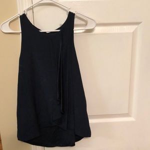 Blue silk sleeveless top